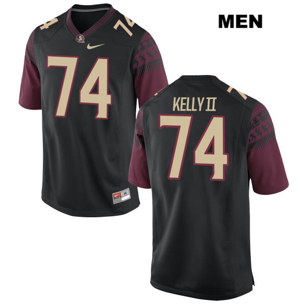 Men's NCAA Nike Florida State Seminoles #74 Derrick Kelly II College Black Stitched Authentic Football Jersey GTO0069FC